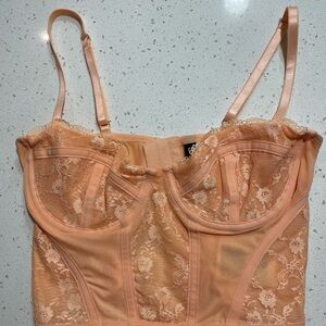 H&M Lace Bustier in Soft Peach